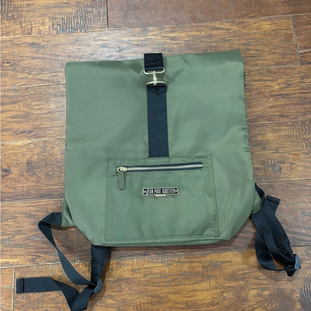 Jean Paul Gaultier Green Backpack with Black Details